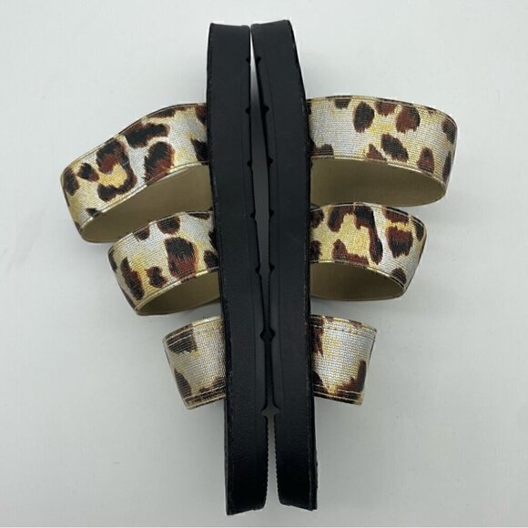 NWT Metallic Platform Leopard Devin Sandals, Sz 6 - Picture 4 of 10